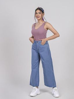 FREAKINS - Sapphire Blue Wide Leg Jeans