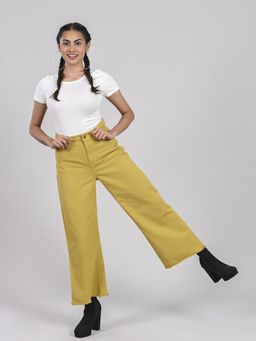FREAKINS - Mustard Wide Leg Jeans