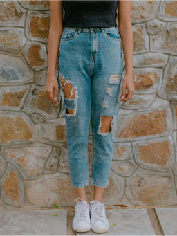 FREAKINS - Distressed Carrot Jeans