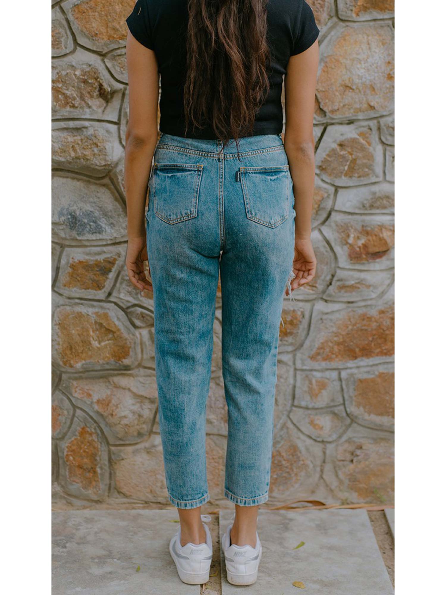 Buy FREAKINS Distressed Carrot Jeans 
