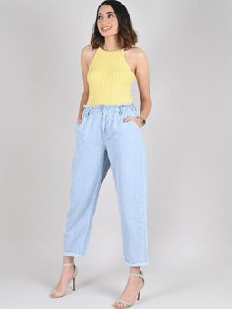 FREAKINS - High Waist Mom Fit Jeans With Waist Darts