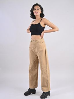 FREAKINS - Beige Straight Fit Pants