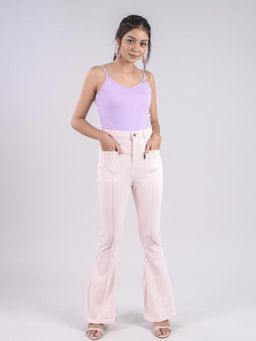 FREAKINS - Bell Bottom Jeans In Pastel Pink