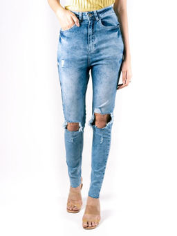 FREAKINS - Vintage Blue Ripped Skinny Jeans
