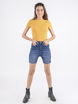 FREAKINS - Dark Blue Denim Bermuda