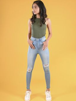 FREAKINS - Vintage Light Blue Skinny Jeans