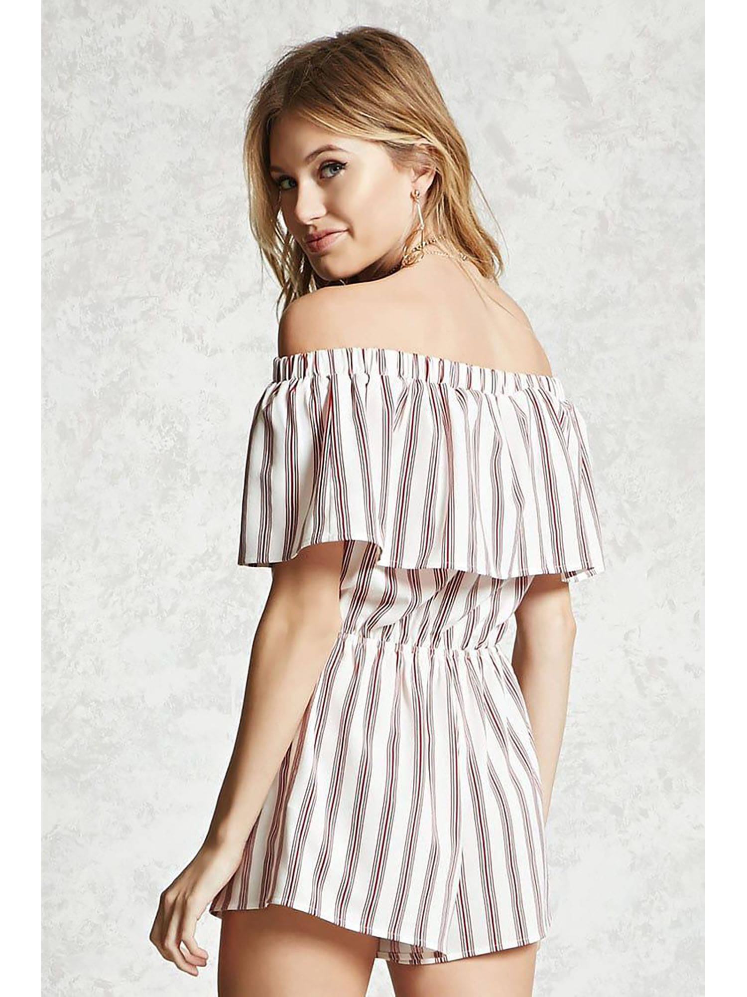 Forever 21 Contemporary Stripe Romper 