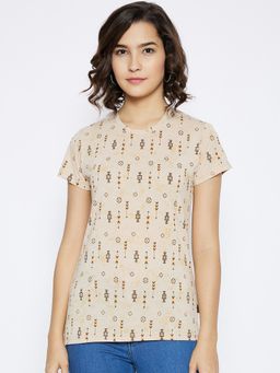 CRIMSOUNE CLUB - Women's Beige All Over T-shirts