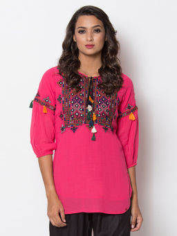Biba - Pink Embroidered Tunic