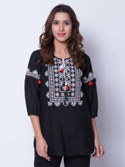 Biba - Black Embroidered Tunic