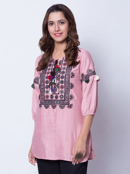 Biba - Pink Embroidered Tunic