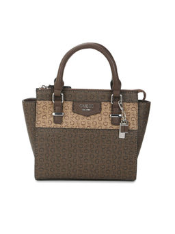 Guess - Brown Solid Adhira Satchel
