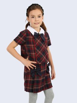 One Friday - Navy Blue Checks Top