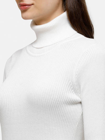 98 Degree North's White Full Sleeves Sweater