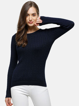 98 Degree North - 98 Degree North's Navy Full Sleeves Sweater