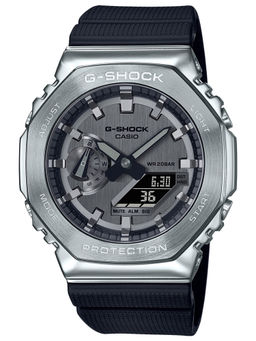 Casio - G-Shock G-Steel GM-2100-1ADR Silver Analog-Digital Dial Black Resin Strap Men'S Watch G1159