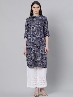 Libas - Blue Printed Kurta