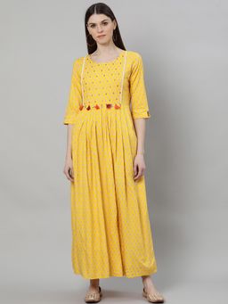 Libas - Yellow Printed Dress