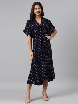 Gerua By Libas - Blue Viscose Rayon Printed Maxi Dress