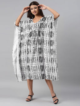 Gerua By Libas - Black Viscose Rayon Printed Kaftan Dress