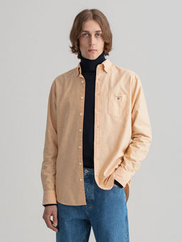 GANT - Men Yellow Solid Regular Fit Shirts