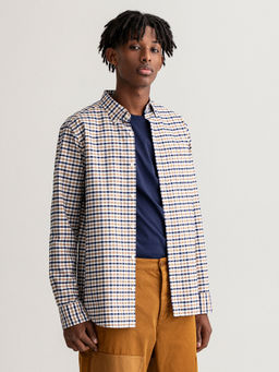 GANT - Men Khaki Checked Regular Fit Shirts
