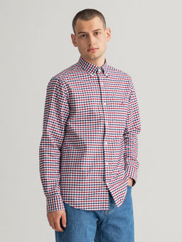GANT - Men Red Checked Regular Fit Shirts