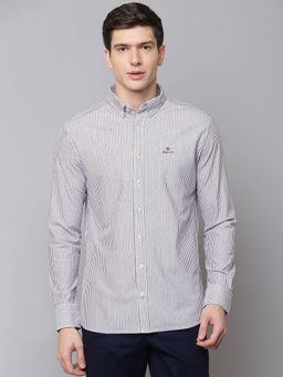 GANT - Port White Striped Button-Down Collar Shirt