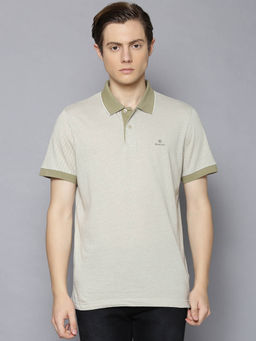 GANT - Beige Solid Polo Collar T-Shirt