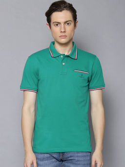GANT - Green Solid Polo Collar T-Shirt