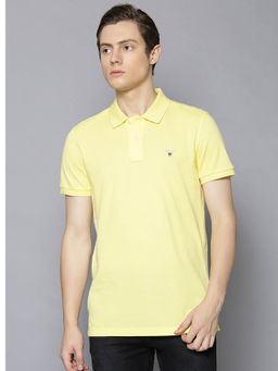 GANT - Yellow Solid Polo Collar T-Shirt