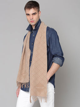 GANT - Men Khaki Self Design Regular Fit Scarves Woven