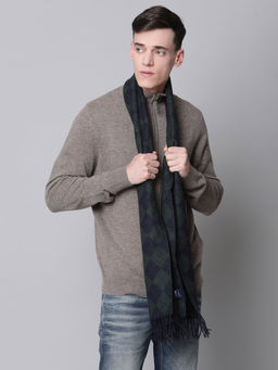 GANT - Mens Green Self Design Regular Fit Scarves Woven