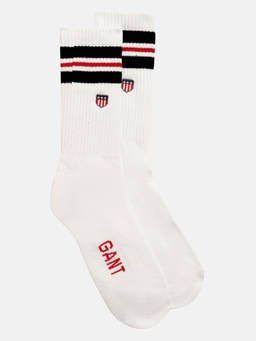 GANT - Mens White Self Design Regular Fit Socks (Pack of 2)