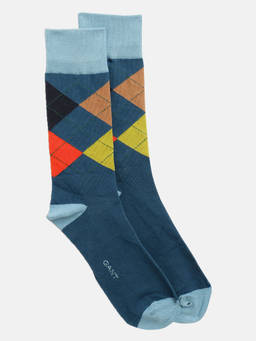 GANT - Mens Blue Self Design Regular Fit Socks (Pack of 2)