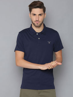 GANT - Blue Solid Regular Fit T-Shirt