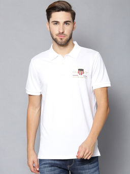 GANT - White Solid Regular Fit T-Shirt