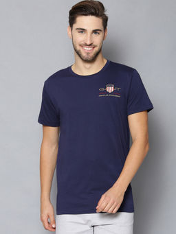 GANT - Blue Solid Regular Fit T-Shirt