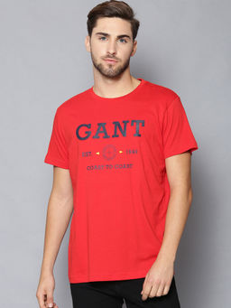 GANT - Red Solid Regular Fit T-Shirt