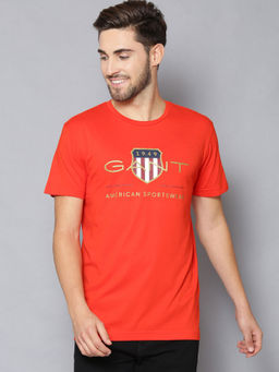 GANT - Red Solid Regular Fit T-Shirt
