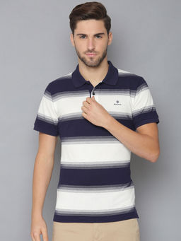 GANT - Navy Blue Stripes Regular Fit T-Shirt