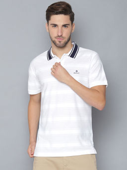 GANT - White Solid Regular Fit T-Shirt