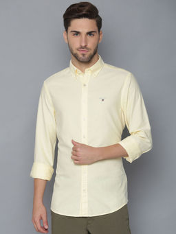 GANT - Yellow Solid Slim Fit Shirt