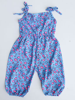 Woonie - Blue Heart Printed Jumpsuit