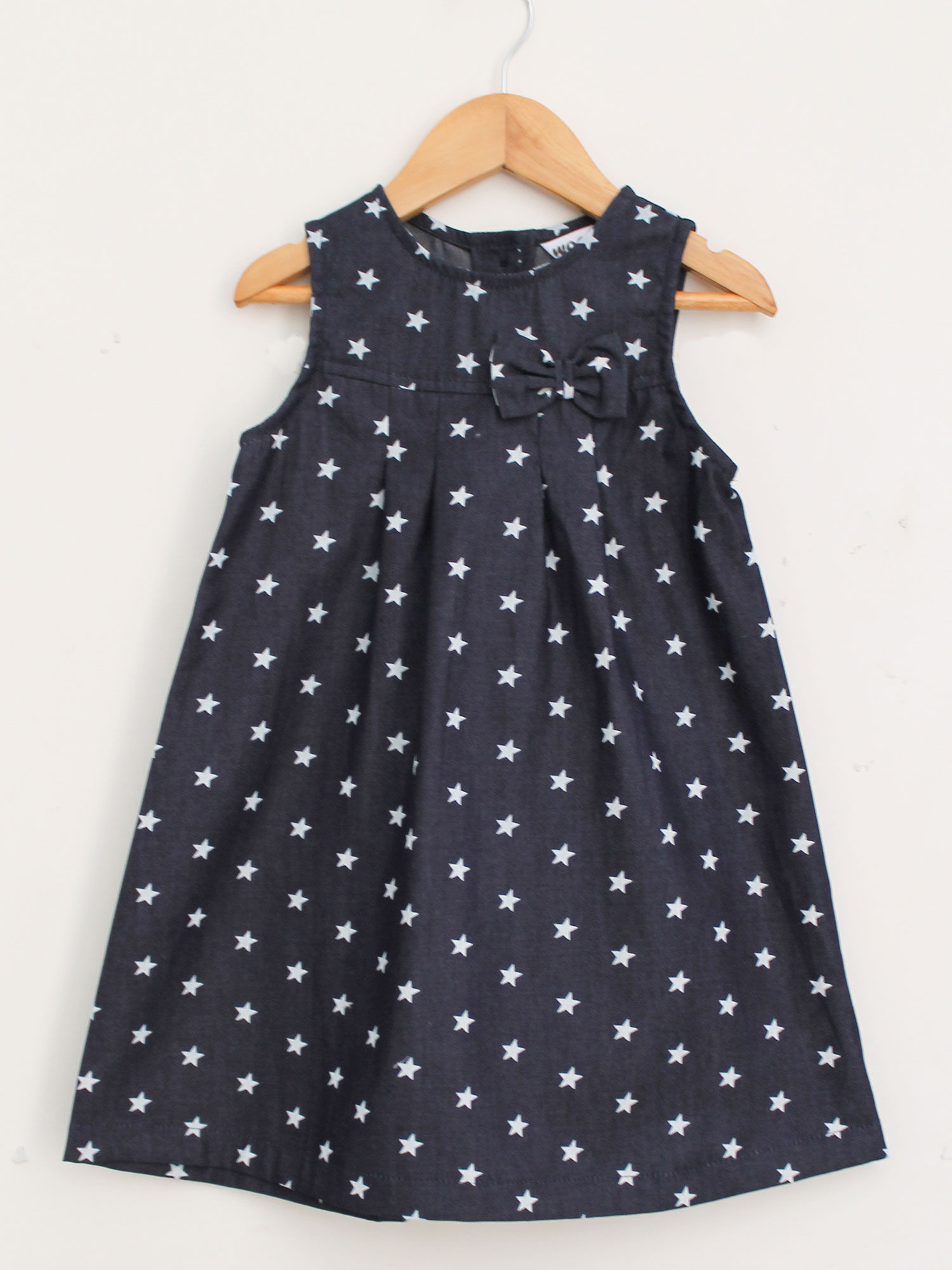 Woonie Girls Star Printed Denim Frock 