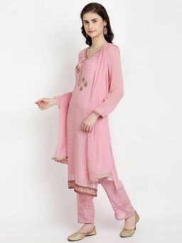 Biba - Lavender Georgette Easy Stitch Suit Set (Set of 3)