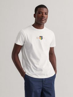 GANT - Men White Regular Fit Solid Crew Neck T-shirt