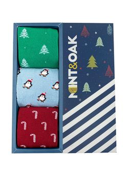 Mint & Oak - Snow Day Crew Length Pack of 3 Socks for Men