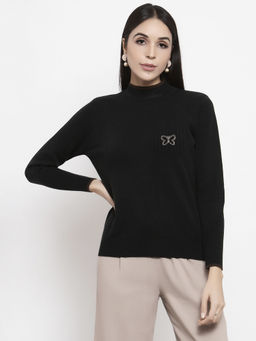 Gipsy - Black Butterfly Design Acrylic Sweater