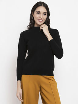 Gipsy - Black Solid Acrylic Sweater